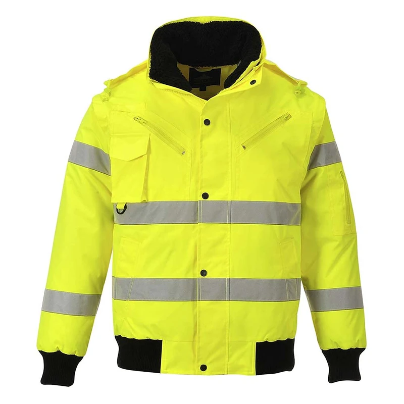 Portwest Hi-Vis 3-in-1 Bomber Jacket, Size: XL, Colour: Yellow, C467YERXL
