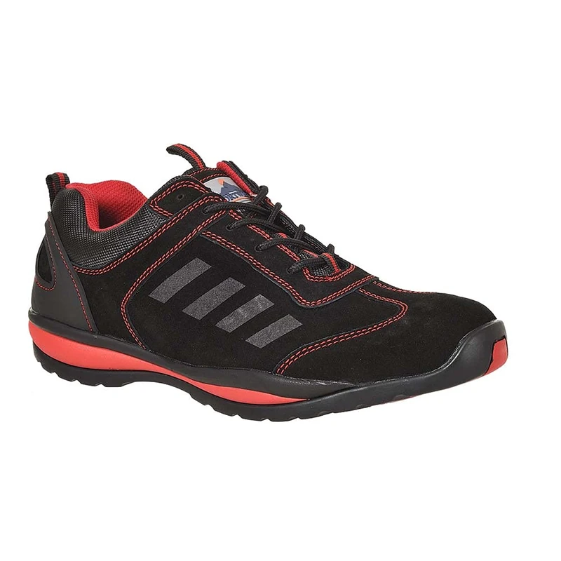 Portwest Steelite Lusum Safety Trainer S1P HRO, Size: 47, Colour: Red, FW34RER47
