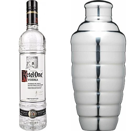 Ketel One Vodka and Kitchen Craft Stainless Steel Cocktail Shaker, 1 x 700ml