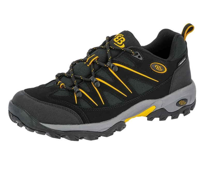 Brütting Men’s Mount Hunter Low Low Rise Hiking Shoes, Black (Black/Yellow), 6.5 UK