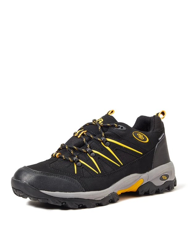 Brütting Men’s Mount Hunter Low Low Rise Hiking Shoes, Black (Black/Yellow), 9.5 UK