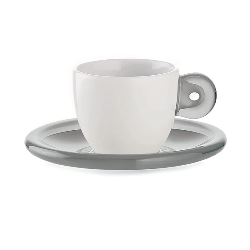 Fratelli Guzzini Gocce, Set of 6 espresso cups with saucers, SMMA|Porcelain