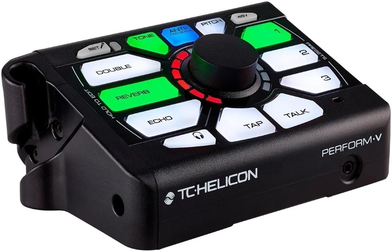 TC Helicon PERFORM-V Ultimate Mic Stand-Mount Vocal Processor for Quick and Easy Studio-Quality Sound with Expandable Effects
