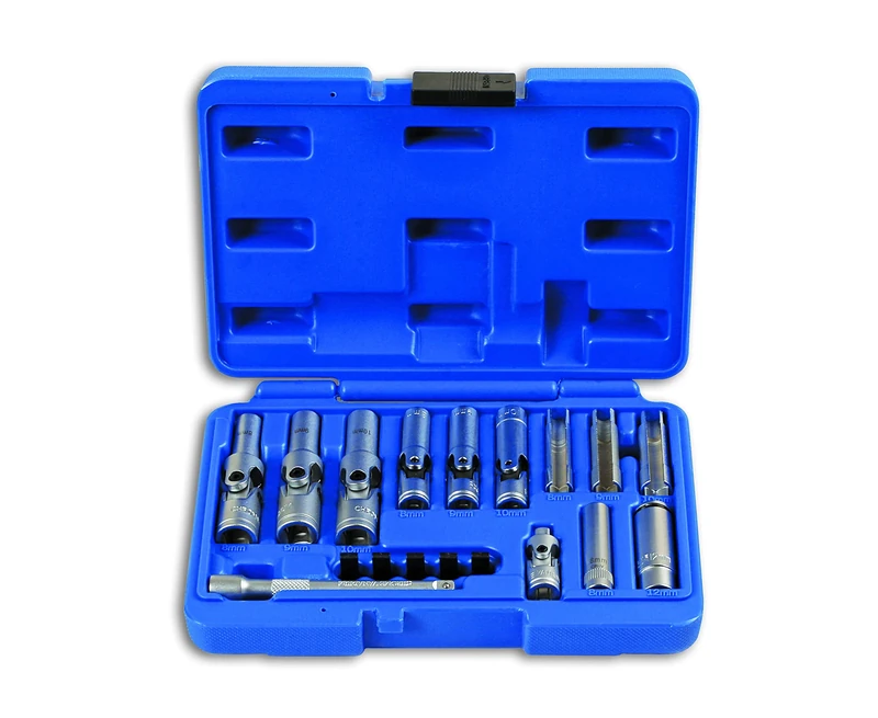 Laser 6424 Specialist Thin Wall Glow Plug Socket Set 1/4"D, 3/8"D 18pc