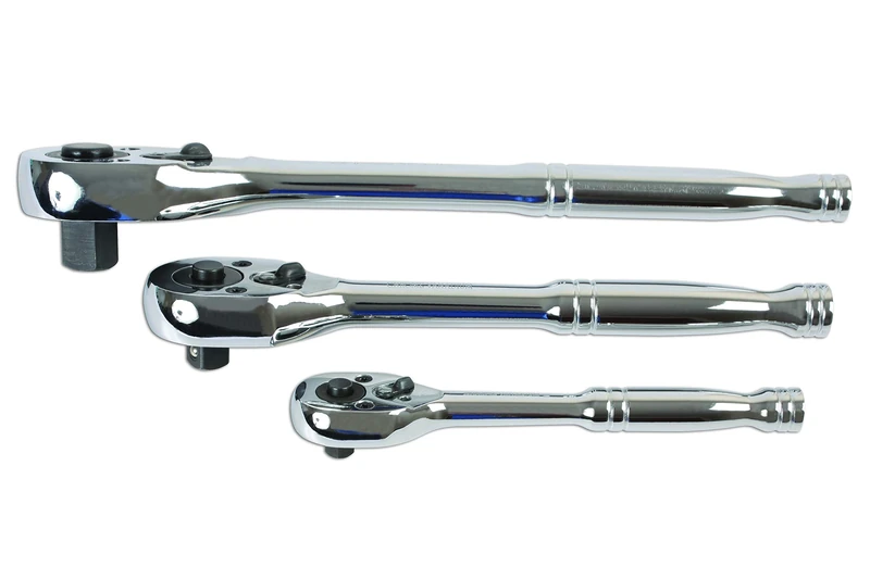 Laser 6421 Standard Ratchet Set 1/4"D, 3/8"D, 1/2"D 3pc
