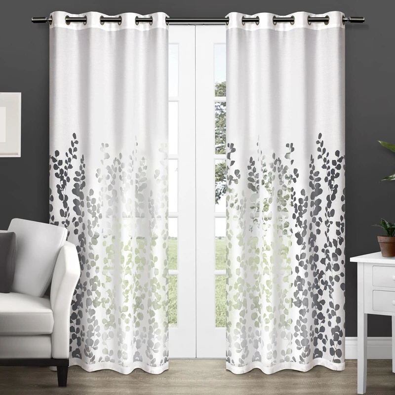 Exclusive Home Curtains Wilshire Sheer Grommet Top Panel Pair, Winter White, 54x84, 2 Piece - Image 1