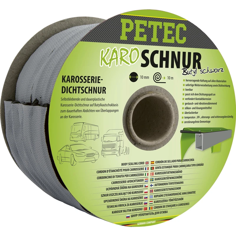 Petec BUTHYL 87510 Sealing Cord 10 mm x 10 m Black