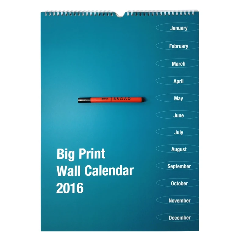 2016 Big Print Wall Calendar