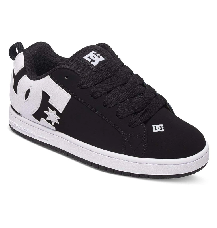 Dc Shoes Men's Court Graffik Casual Low Top Skate Shoe Sneaker Skateboarding, Black, 9.5 UK