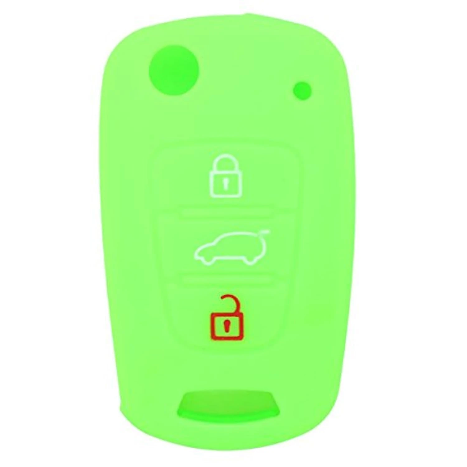 BROVACS Silicone Cover Protector Case Holder Skin Jacket Compatible with HYUNDAI KIA 3 Button Flip Remote Key Fob CV9100 Light Green