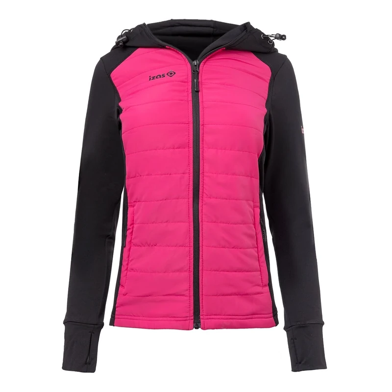 Izas Men Anayet Outdoor Padded And Polar Stretch Jacket - Black/Fuxia, Small