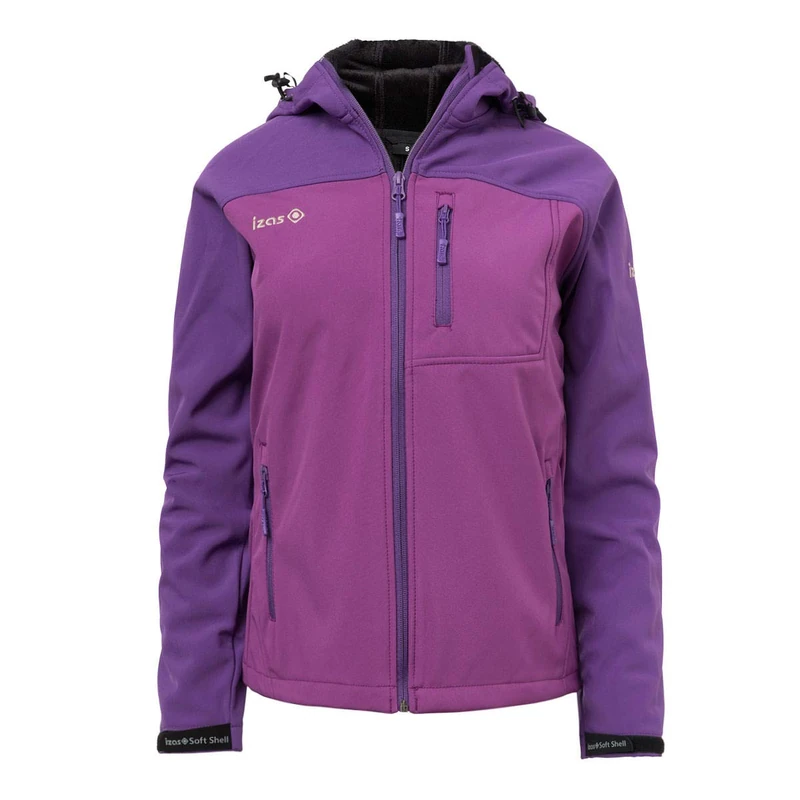 Izas Men Onega Outdoor Softshell With Hood Jacket - Dark Purple/Purple, Large