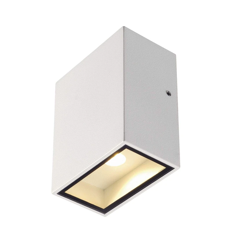 SLV Surface-Mounted Wall Light Quad 1 XL/Illumination for Walls, Paths, entrances, Surface-Mounted Outdoor Light, Garden lamp / IP44 3000K 4.5W 290lm White 110 Degrees