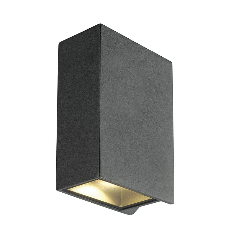 SLV Quad 2 XL Wall Light, Square, Anthracite, 2X 3.2W COB LED, 3000K, IP44, up/Down 232445