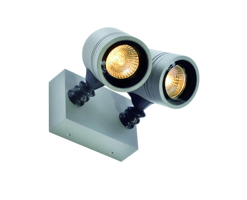 SLV Surface-Mounted Wall and Ceiling Light MYRA Wall/Illumination for Walls, Paths, entrances, LED Outdoor spot, Surface-Mounted Outdoor Light, Garden lamp, Ceiling spot / GU10 IP55 50W Grey