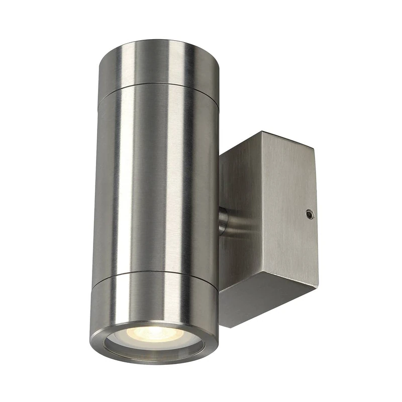 SLV Surface-Mounted Wall Light ASTINA Steel/Illumination for Walls, Paths, entrances, LED Outdoor spot, Surface-Mounted Outdoor Light, Garden lamp / GU10 IP44 35W Stainless Steel