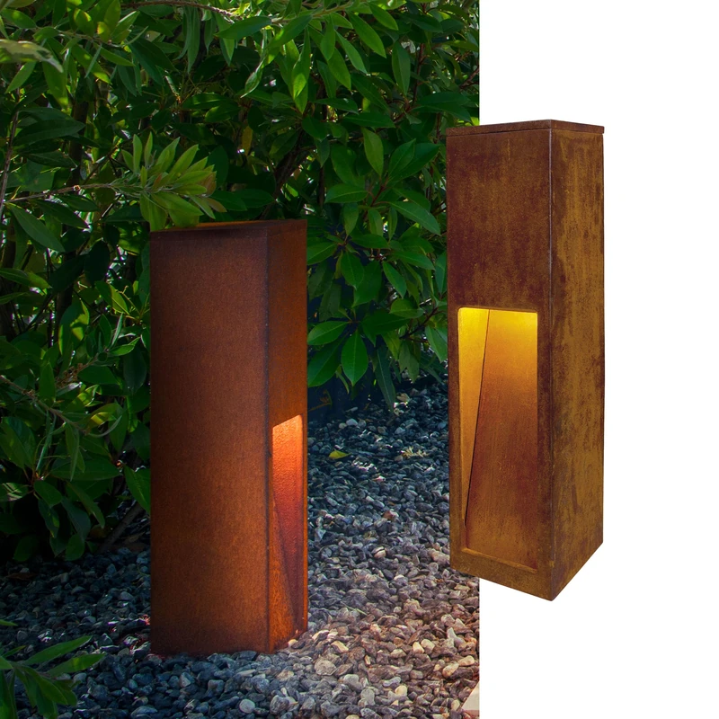 SLV Free-Standing lamp Rusty Slot 50 / Outdoor Illumination for Paths, Walls, entrances, LED Outdoor Garden lamp / IP55 3000K 9W 30lm Rust 50cm Höhe