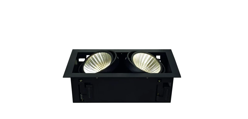 SLV Recessed Ceiling Light KADUX 2 Set/LED spot, floodlight, Ceiling Spotlight, recessed Light, Indoor Lighting / 3000K 54W 5200lm Black dimmable 30 Degrees