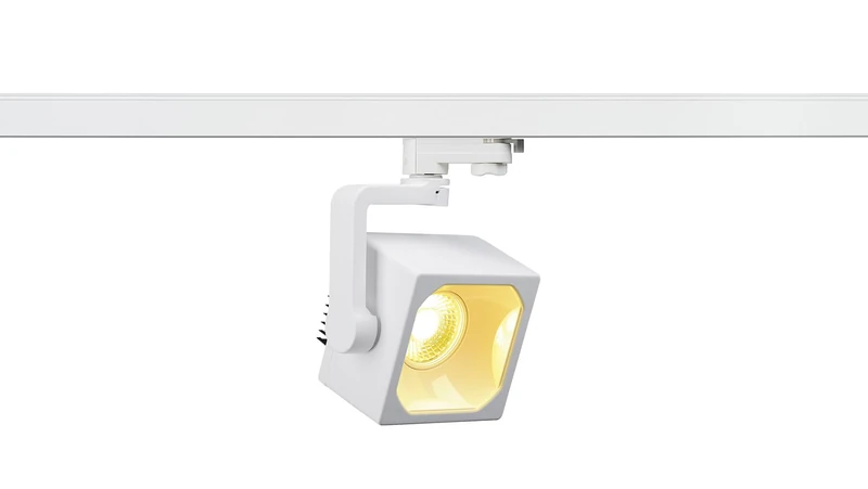 SLV 3-Phase System Spot Euro Cube/LED 3-Phase Spotlight, spot, Ceiling Spotlight, Ceiling Light, Track System, Indoor Lighting / 3000K 28.5W 2100lm White 60 Degrees