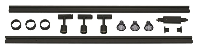 SLV 1-Phase Lighting System 1-Phase HIGH-Volt Set/Spotlight, LED spot, Ceiling spot, Ceiling Light, Track System, Interior Lighting / GU10 12.9W 2956lm Black