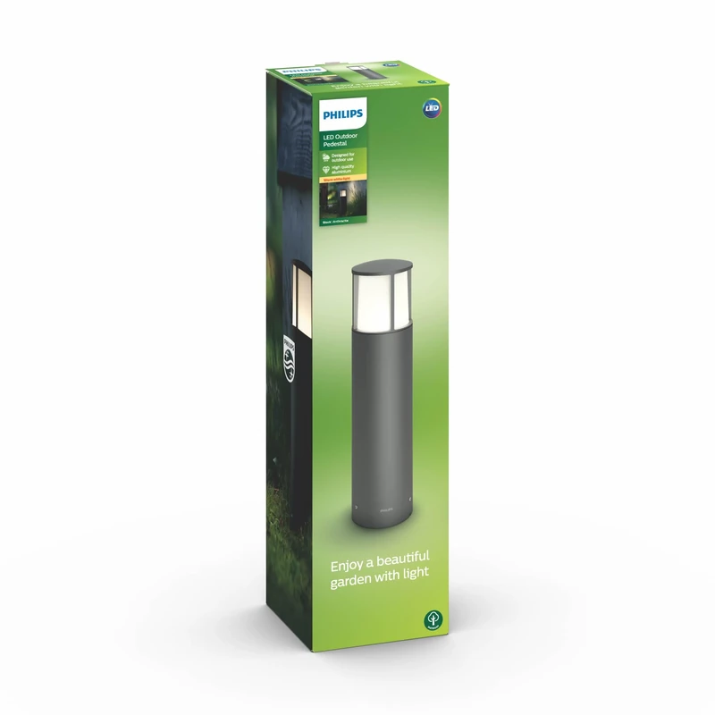 Signify Philips myGarden Stock LED Outdoor Pedestal Light, 1 x 6 W Integrated LED Light, Black - Image 1