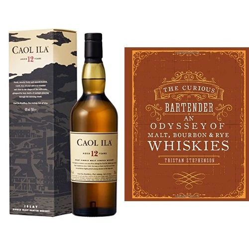 Caol Ila 12 Year Old Whisky and The Curious Bartender: Malt, Bourbon & Rye Whiskies Book, 1 x 700ml
