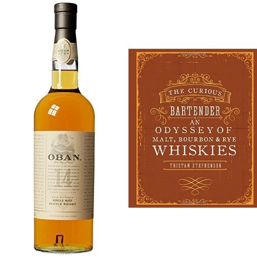 Oban 14 Year Old Whisky and The Curious Bartender: An Odyssey of Malt, Bourbon & Rye Whiskies Book, 1 x 700ml