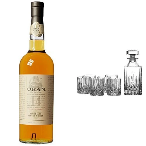Oban 14 Year Old Whisky and Royal Doulton Crystal Decanter Seasons Set, 1 x 700ml