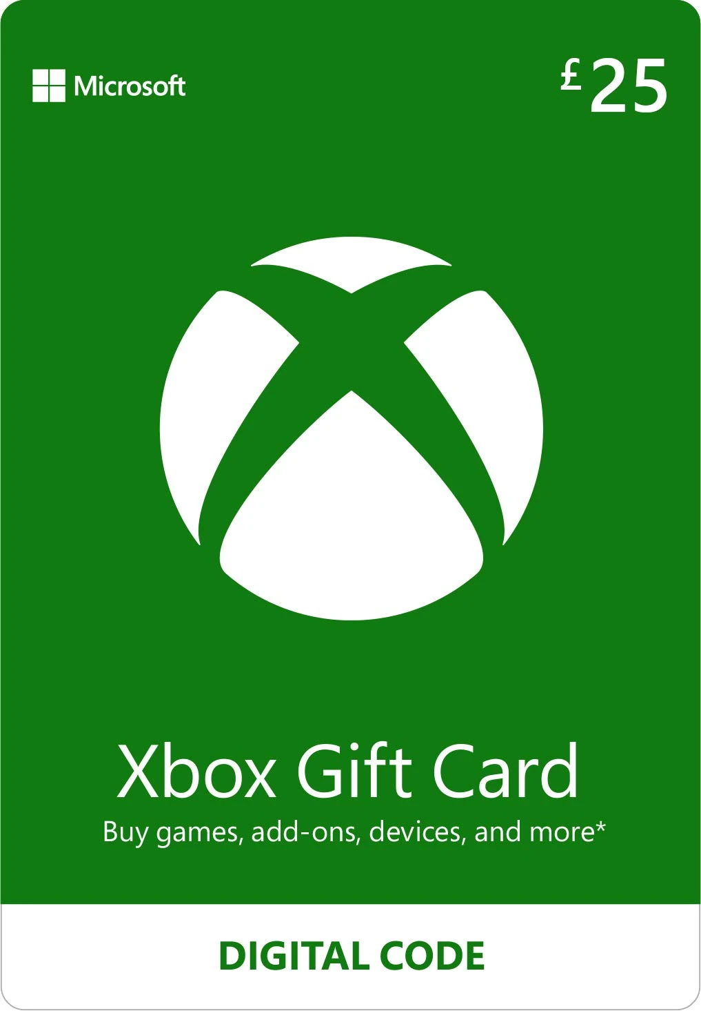 Xbox Gift Card | 25 GBP | Digital Voucher | Xbox One, Series S|X & Windows | (Download Code)
