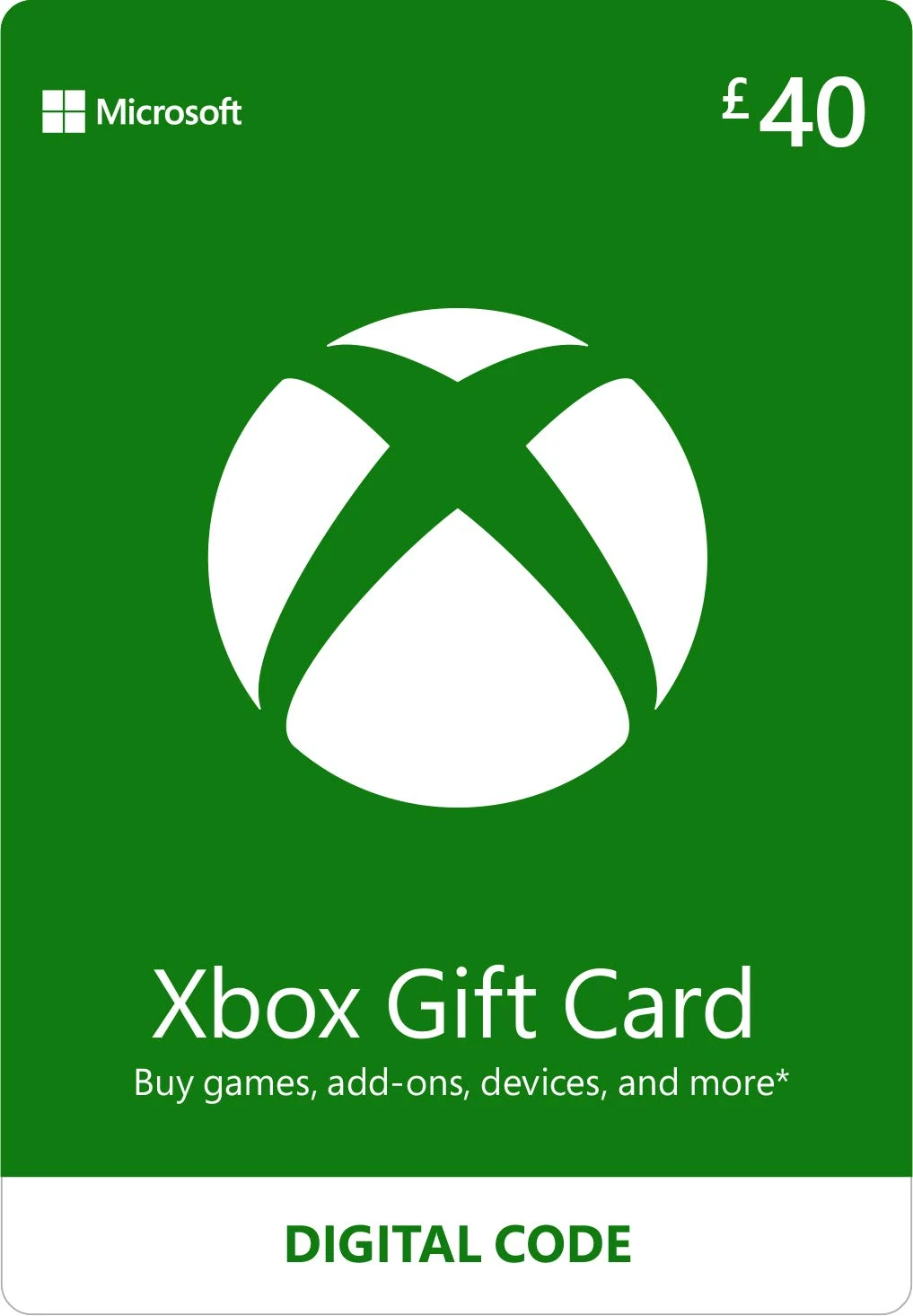 Xbox Gift Card | 40 GBP | Digital Voucher | Xbox One, Series S|X & Windows | (Download Code)
