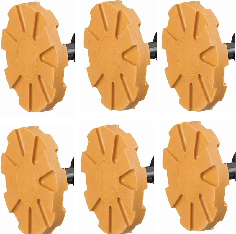 Ingersoll Rand Eraser Wheel Pads, 6 Pieces, Compatible with Ingersoll Rand Pinstripe Remover, White, Aluminium Oxide Medium Grit, Rubber Material - Image 1