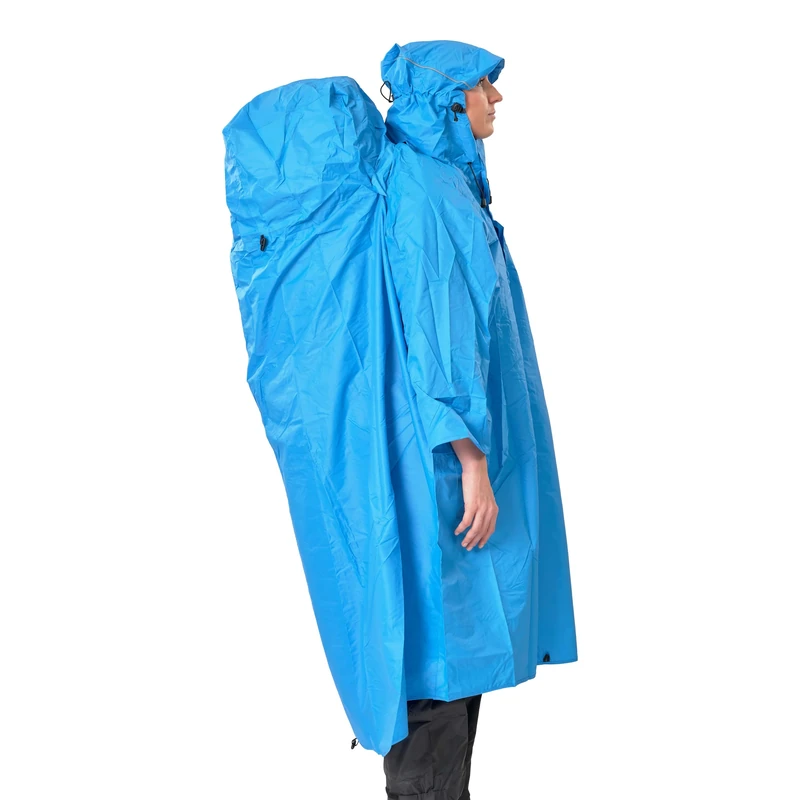 LOWLAND OUTDOOR Backpack Rain Poncho, Blue, L