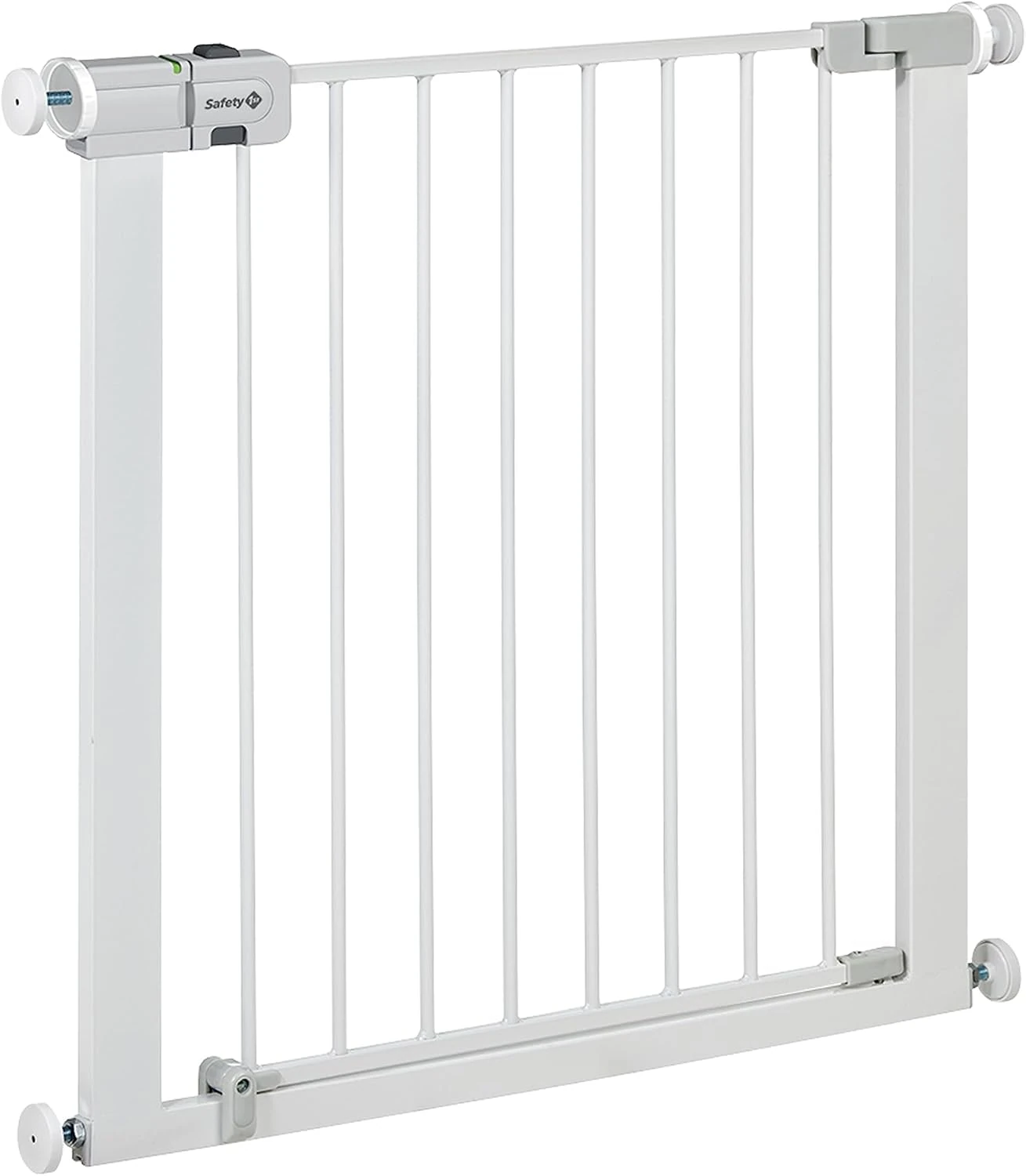Safety 1st SecureTech Gate, Baby Stair Gate Pressure Fit, 73-80cm (max. 136cm), Easy-Closing Baby Safety Gate, One-Hand Opening, No-Screw Installation (No Drilling), Double Lock System, White