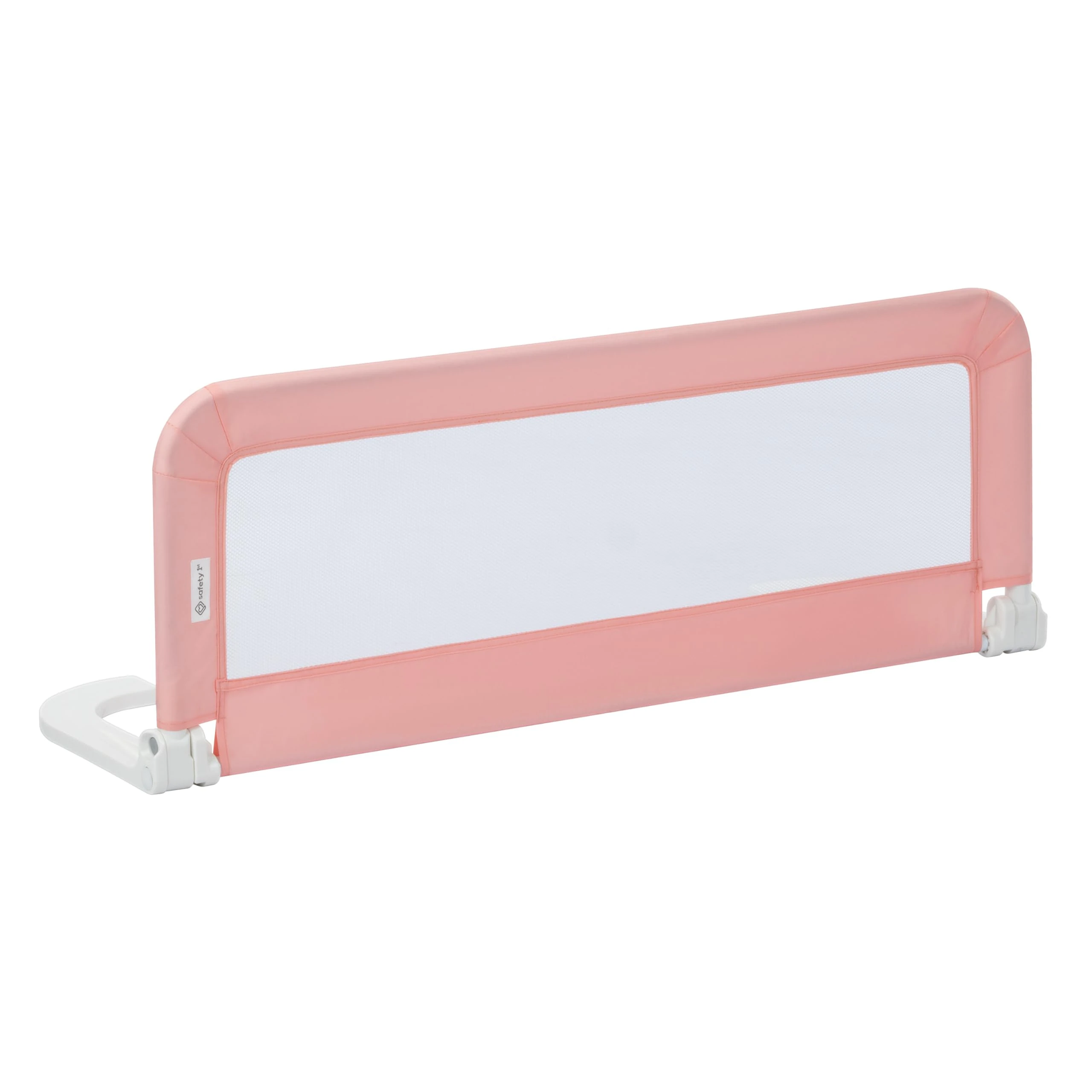 Safety 1st Portable Bed Rail, Foldable Bed Guard for Toddler Bed, 18 Months – 5 Years, Portable Travel Bed Guard, Mesh Fabric, Easy to Install, Automatic Lock, Easy to Transport, Pink