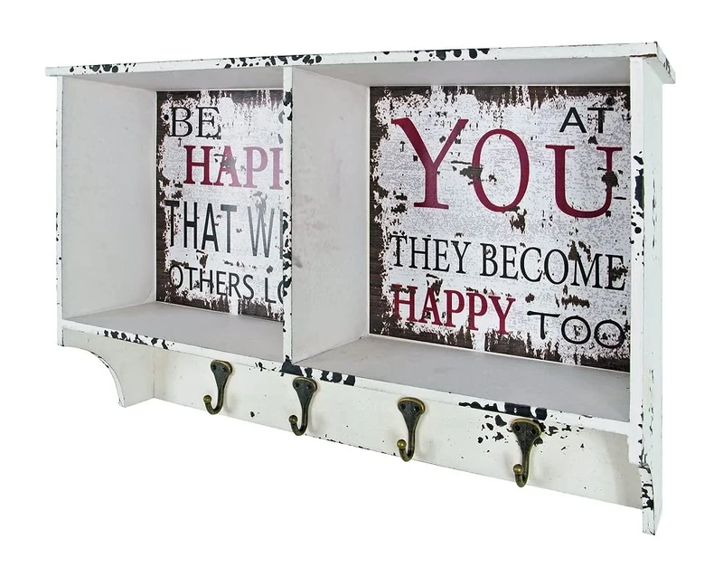 HAKU Möbel Wardrobe Motif, Vintage, Mdf, Metal - Size: W 65 cm X H 40 cm X D 15 cm, Style: Industrial