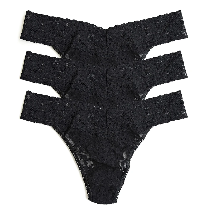 Hanky Panky Multi Pack - Signature Lace Original Rise Thong - 3 Pack-OS