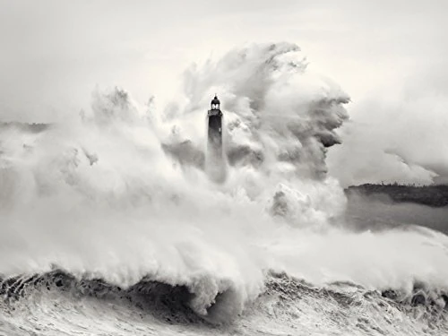 Marina Cano "Cantabria Lighthouse I" Canvas Print, Multi-Colour, 60 x 80 cm