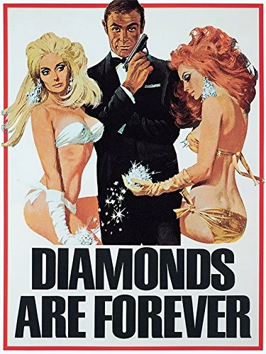 Pyramid International "Diamonds are Forever - Girls James Bond Canvas Print, Multi-Colour, 60 x 80 x 1.3 cm