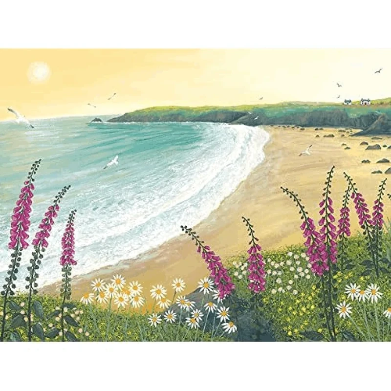 Pyramid International Art Group WDC99483 The Dawn Over Foxglove Bay 60 x 80cm Canvas Print, Multi-Colour