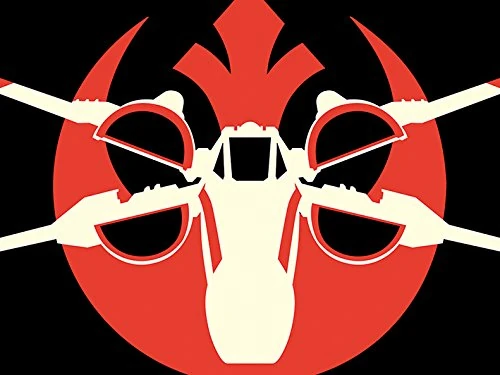 Pyramid International X-Wing Pop Art 60 x 80cm Canvas Print, Multi-Colour