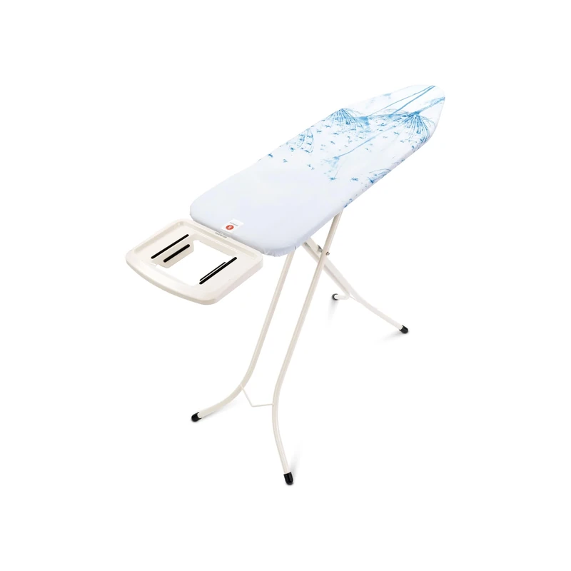 Brabantia - Ironing Board B - With Solid Steam Iron Rest - Adjustable in Height - Non-Slip Rubber Feet - Cotton Cover with Foam Layer - Foldable - Cotton Flower - 124x38 cm
