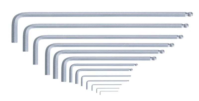 KS Tools 151.2149 Long Hexagonal Allen Keys with Spherical Head Set/10 Pieces