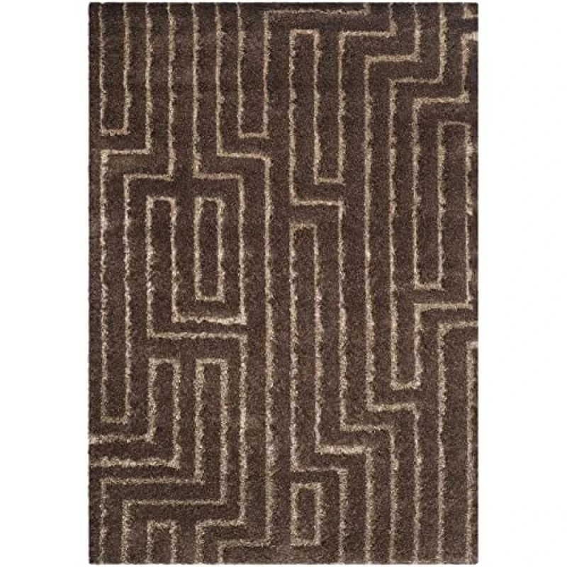 Safavieh Shaggy Indoor Woven Rectangle Area Rug, Shag Collection, SG03, in Assorted, 160 X 229 cm for Living Room, Bedroom or Any Indoor Space