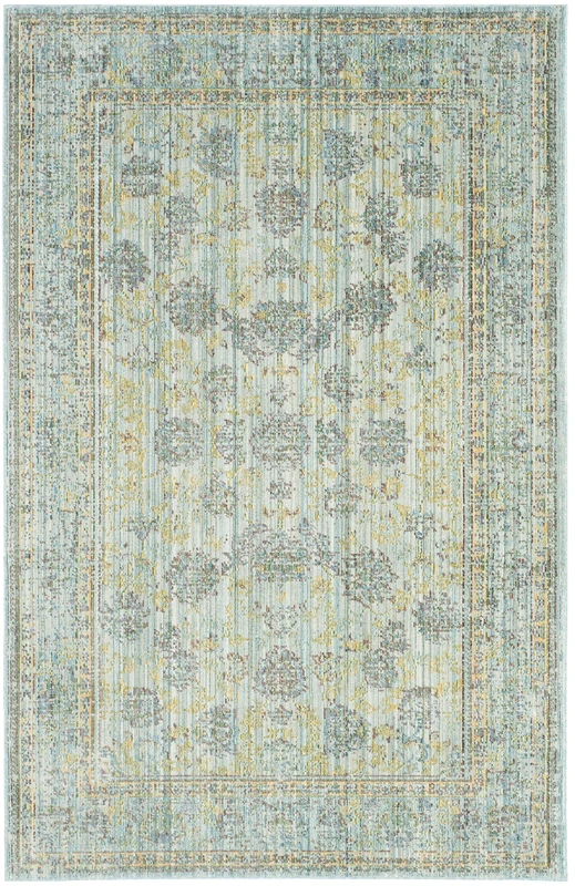 Safavieh Craft Art-Inspired Indoor Woven Rectangle Area Rug, Valencia Collection, VAL113, in Light Blue / Turquoise, 122 X 183 cm for Living Room, Bedroom or Any Indoor Space