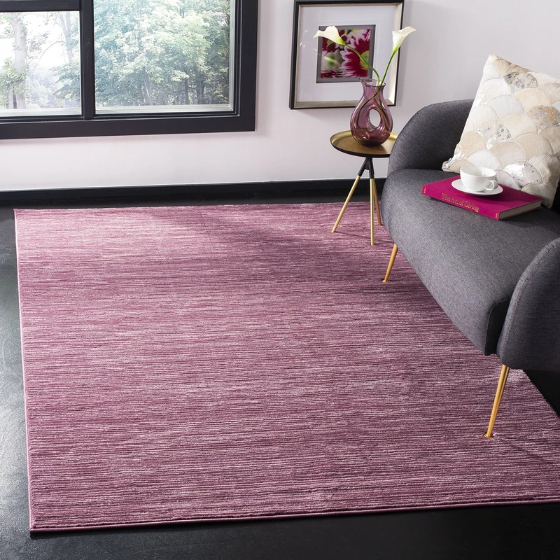 Safavieh Glam Solid Color Indoor Woven Rectangle Area Rug, Vision Collection, VSN606, in Pink, 122 X 183 cm for Living Room, Bedroom or Any Indoor Space