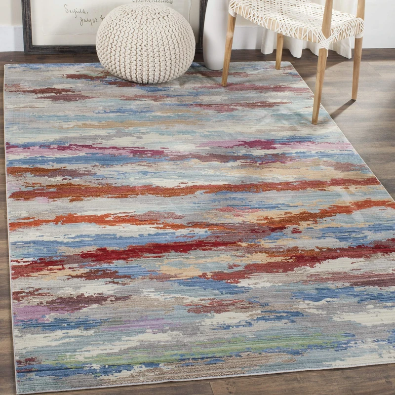 Safavieh Craft Art-Inspired Indoor Woven Rectangle Area Rug, Valencia Collection, VAL219, in Multi, 152 X 244 cm for Living Room, Bedroom or Any Indoor Space
