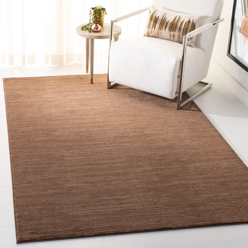 Safavieh Glam Solid Color Indoor Woven Rectangle Area Rug, Vision Collection, VSN606, in Brown, 122 X 183 cm for Living Room, Bedroom or Any Indoor Space