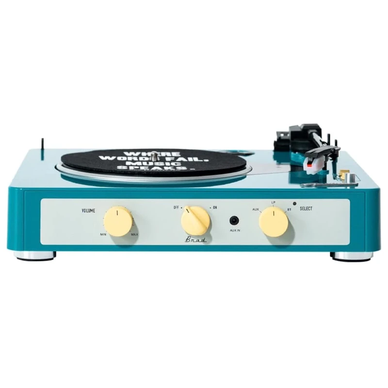 Gadhouse Brad Vintage Record Player 3-Speed Turntable Built In Bluetooth, Stereo Speakers, Headphone Jack, Aux Input For Smartphone, Rca Line Out Jacks Retro Green - Image 1