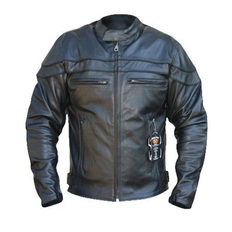 Bikers Gear Australia Unisex D1103-m The Sturgis Black Naked Leather Motorcycle Jacket CE Protection Australian Bikers Gear, Black, M UK