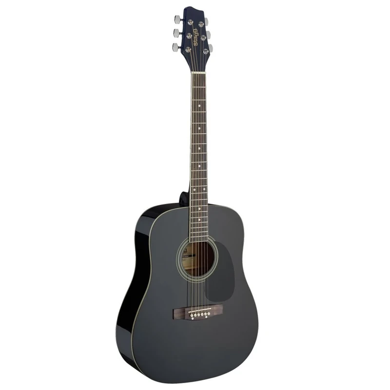 Stagg SA20D BLK Dreadnought Acoustic Guitar - Black